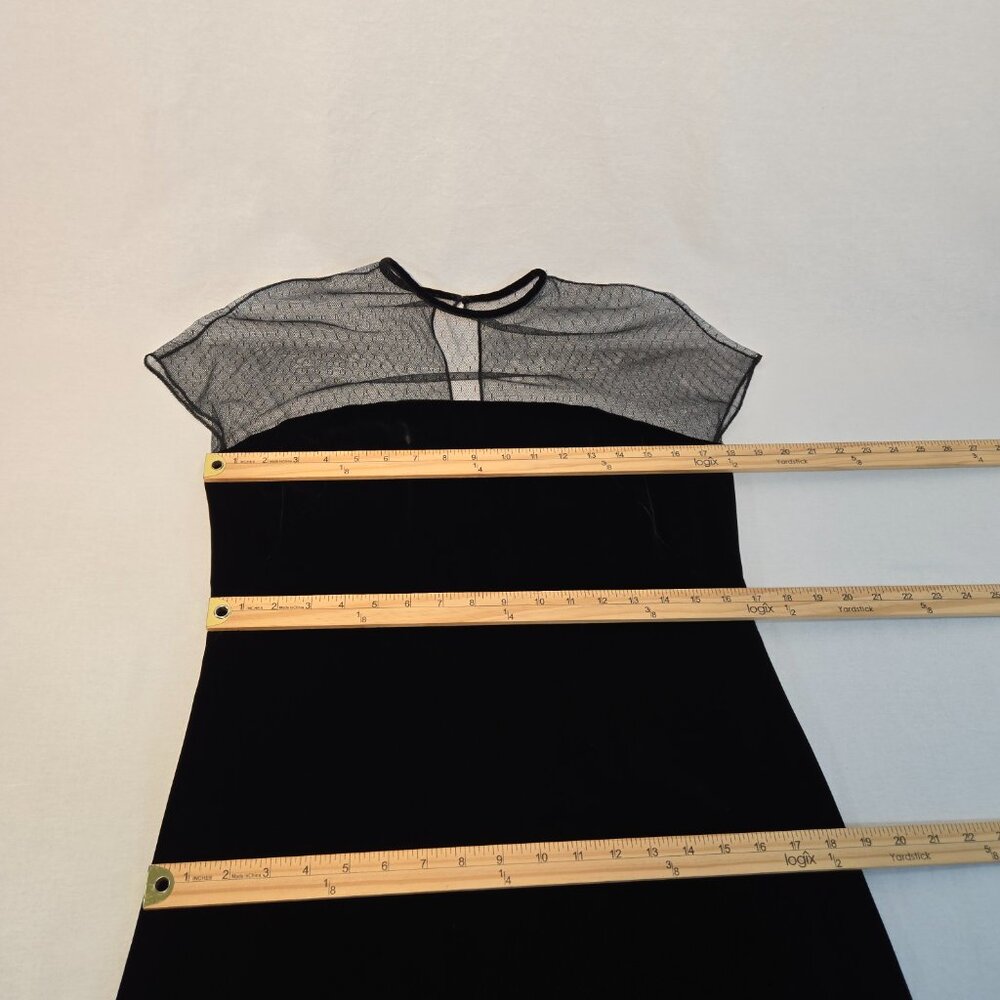 Vintage KATHLIN ARGIRO Black Velvet Sheer Top Dress Size 10 USA MADE New NO Tag! - Picture 14 of 16